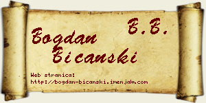Bogdan Bičanski vizit kartica